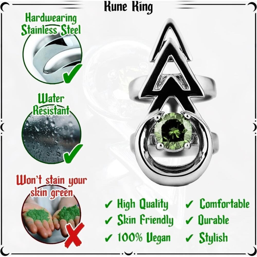 Rogue + Wolf Rune Ring Size 6 - Picture 2 of 5